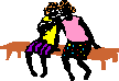 Children sitting on a bench